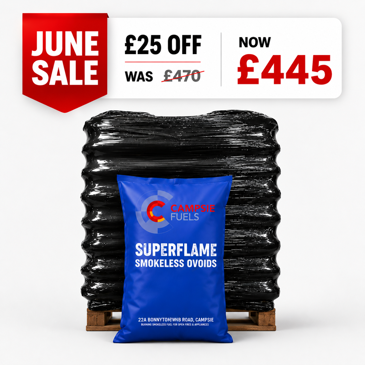 Superflame (Oval) Coal  (1 Tonne) 50 x 20kg bags